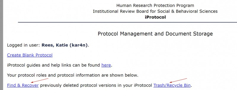 Recover Protocol Link